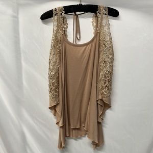 Sexy Lacy Cold Shoulder Asymmetrical Hem Top